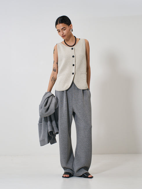 【 予約:2月上旬 】BOAT NECK KNIT VEST /Y261-91017